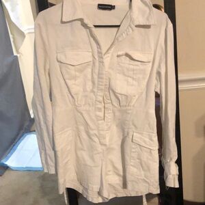 White Romper by PrettyLittleThing size small(4) very very cute